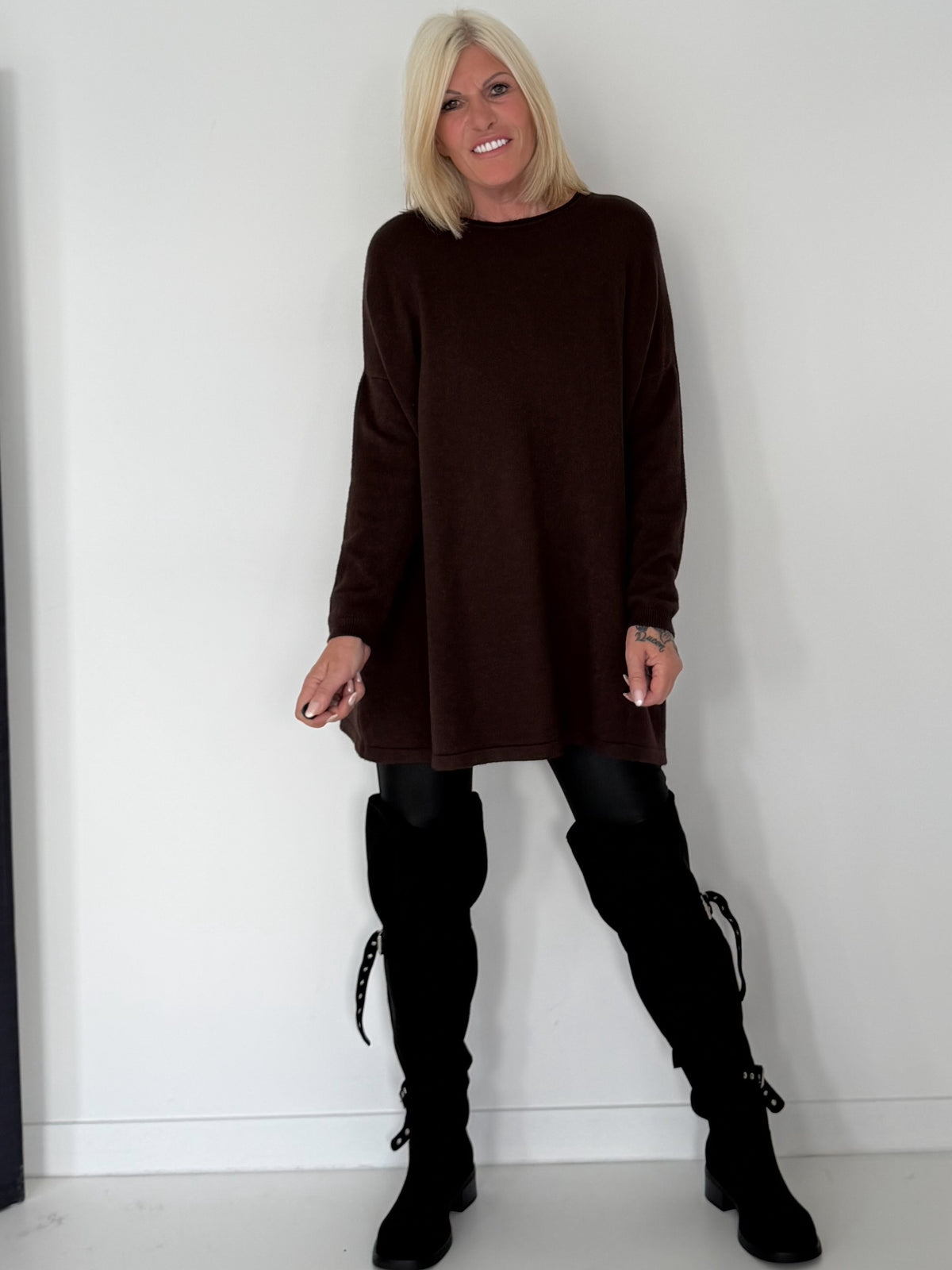 Longpullover - mokka