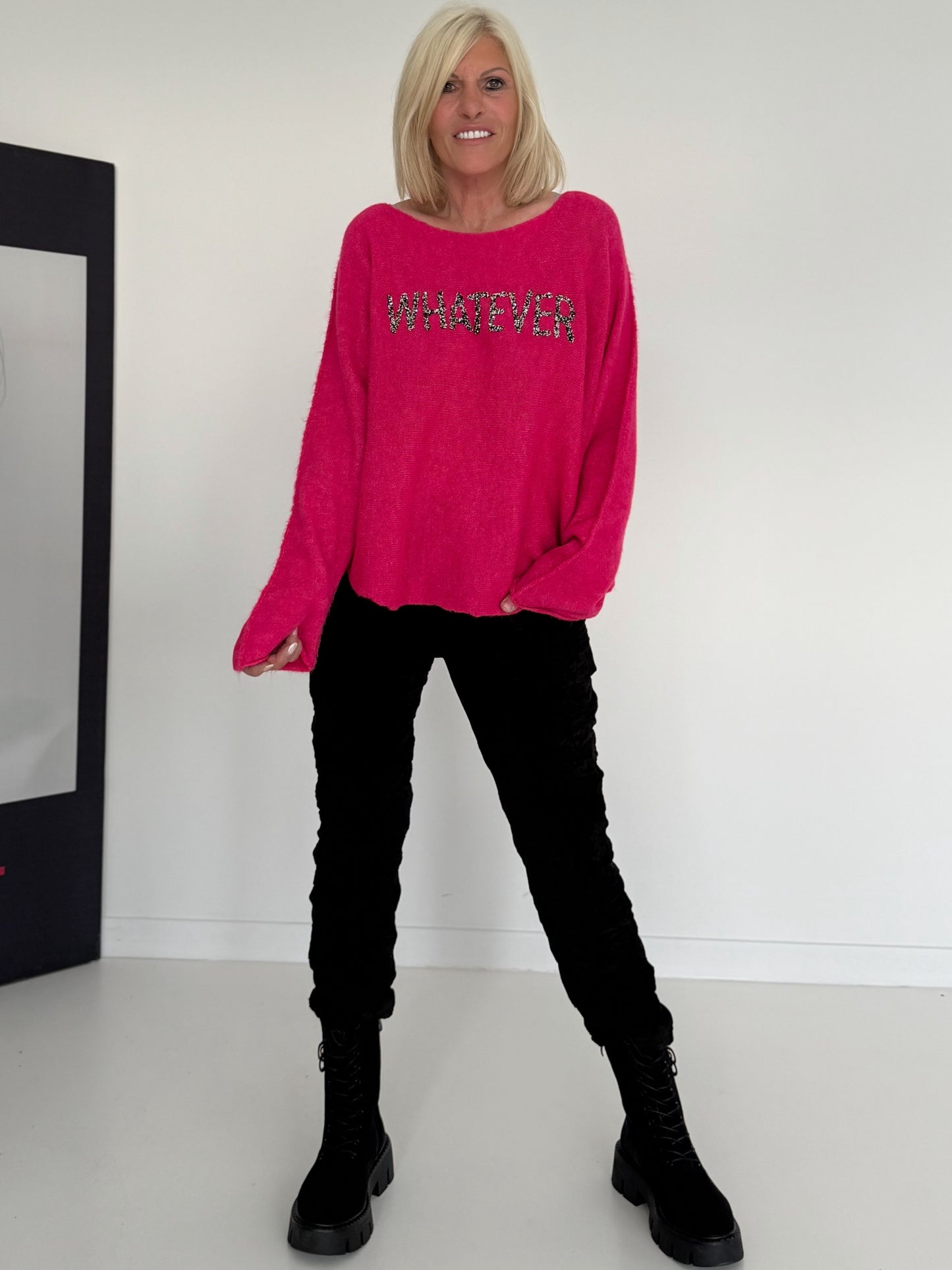 Weicher Pullover Whatever - pink
