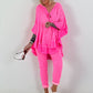 Muslin Tunic with Ruffles - neon pink