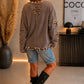 Sweatshirt mit trendigen Leo Sternelementen- taupe