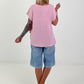 Blouse shirt with side tie knot - pink