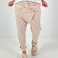 Baggy Hose mit Doppelbund - beige