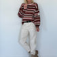 Sweater mit Allover-Streifen-Print - burgundi-mehrfarbig