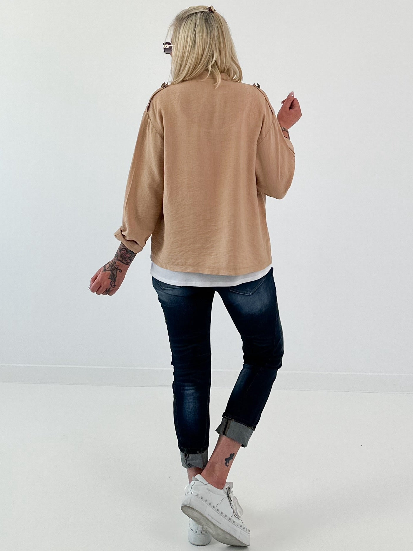 Lightweight Military Look Jacket - camel