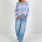 Sweater im Rautenmuster - hellblau-rosa