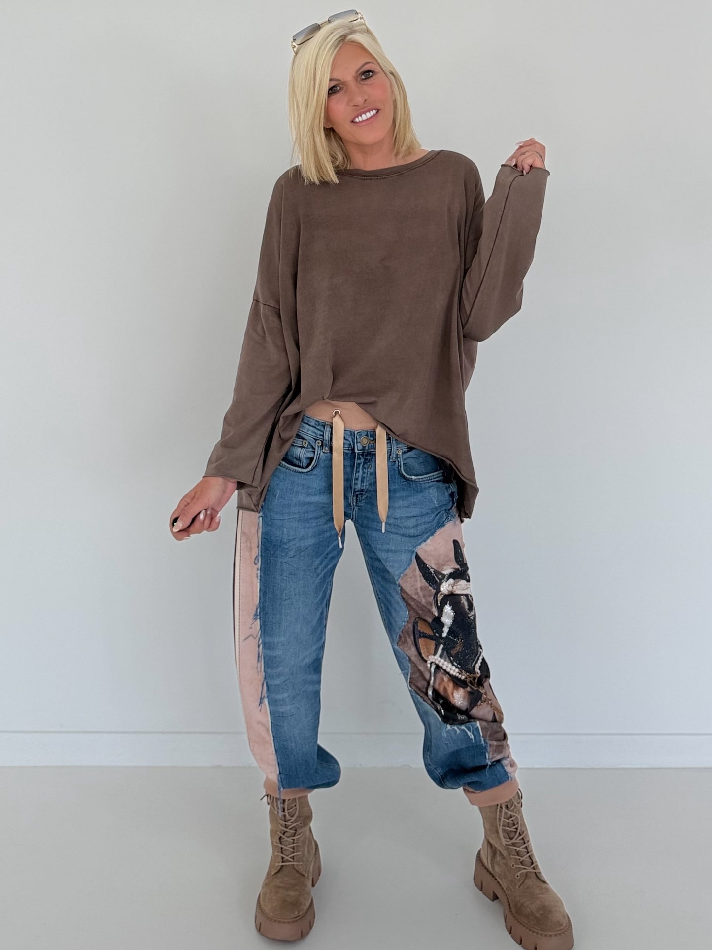 Jogg-Jeans im Used Look Horse - denim