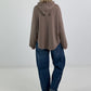Hoodie mit Leo Bändchen und Teddyplüsch Print - taupe