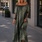 Carmen Sommerkleid mit Muster - oliv