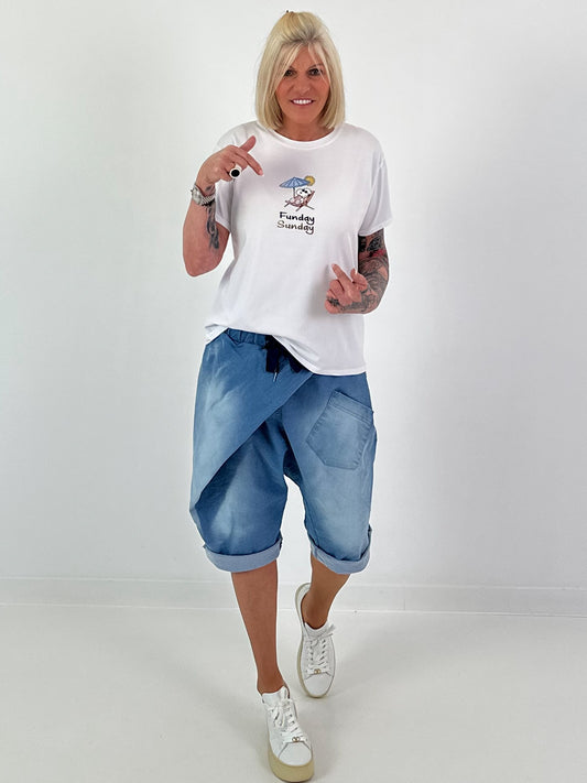 T-shirt Funday Sunday - wit