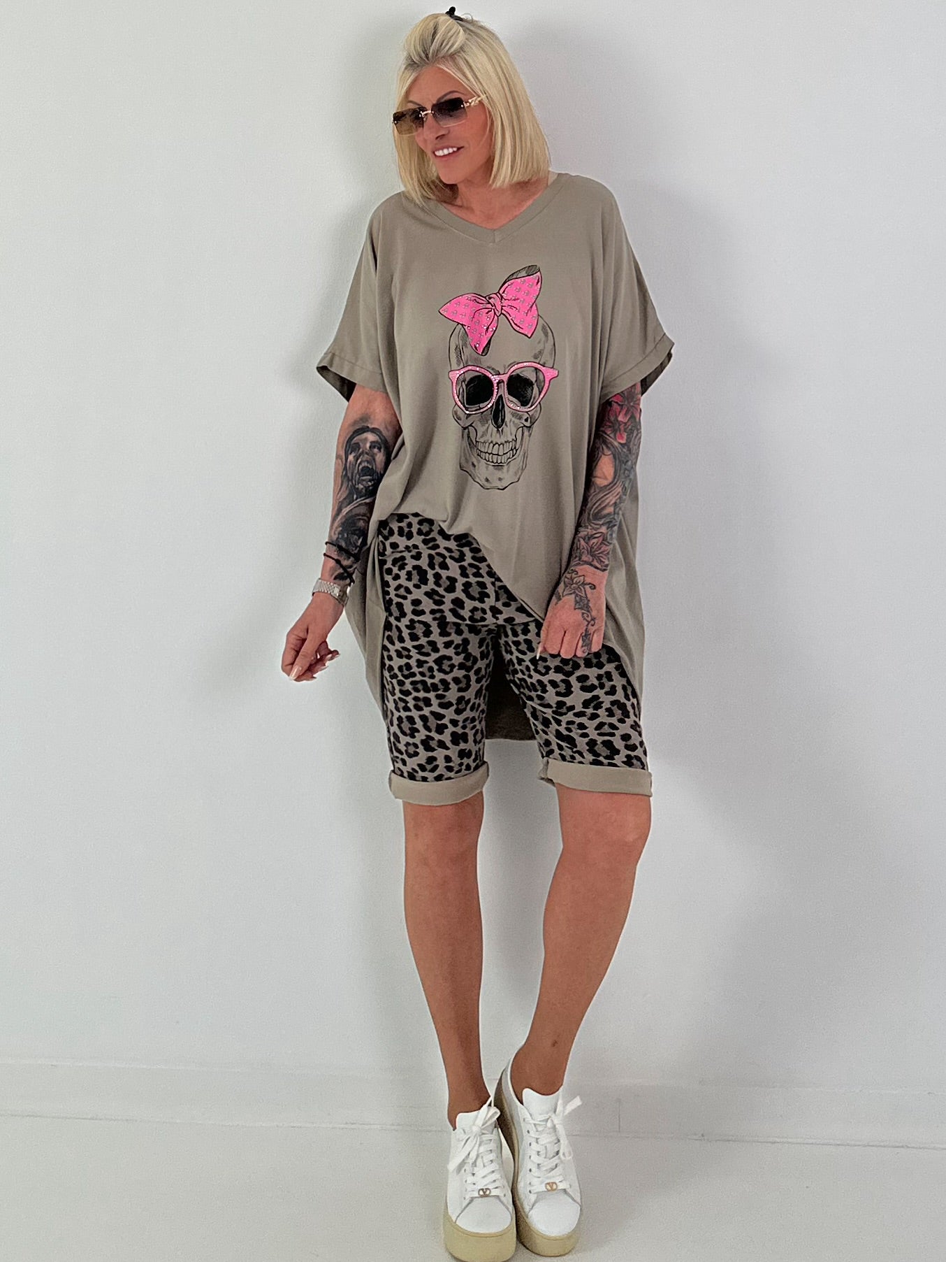 Oversized Shirt Skull - taupe