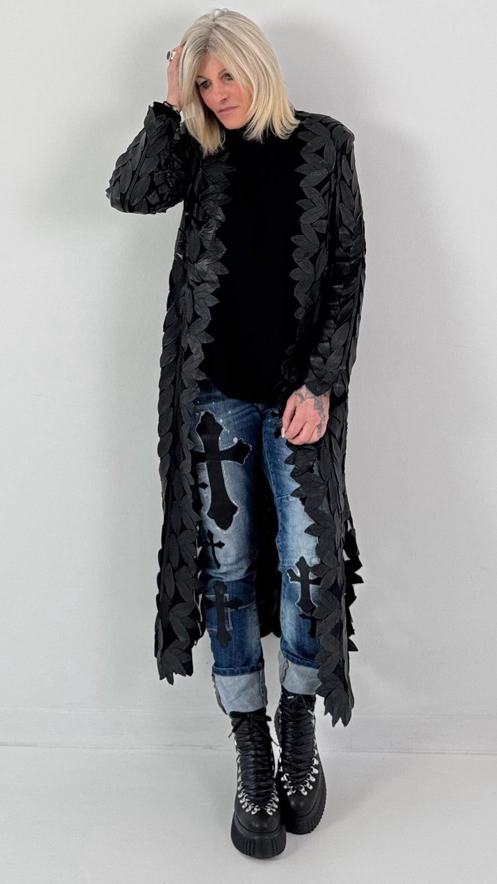 Leren jas model "Stil-Authentic" - zwart