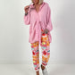 Long blouse with tie — pink