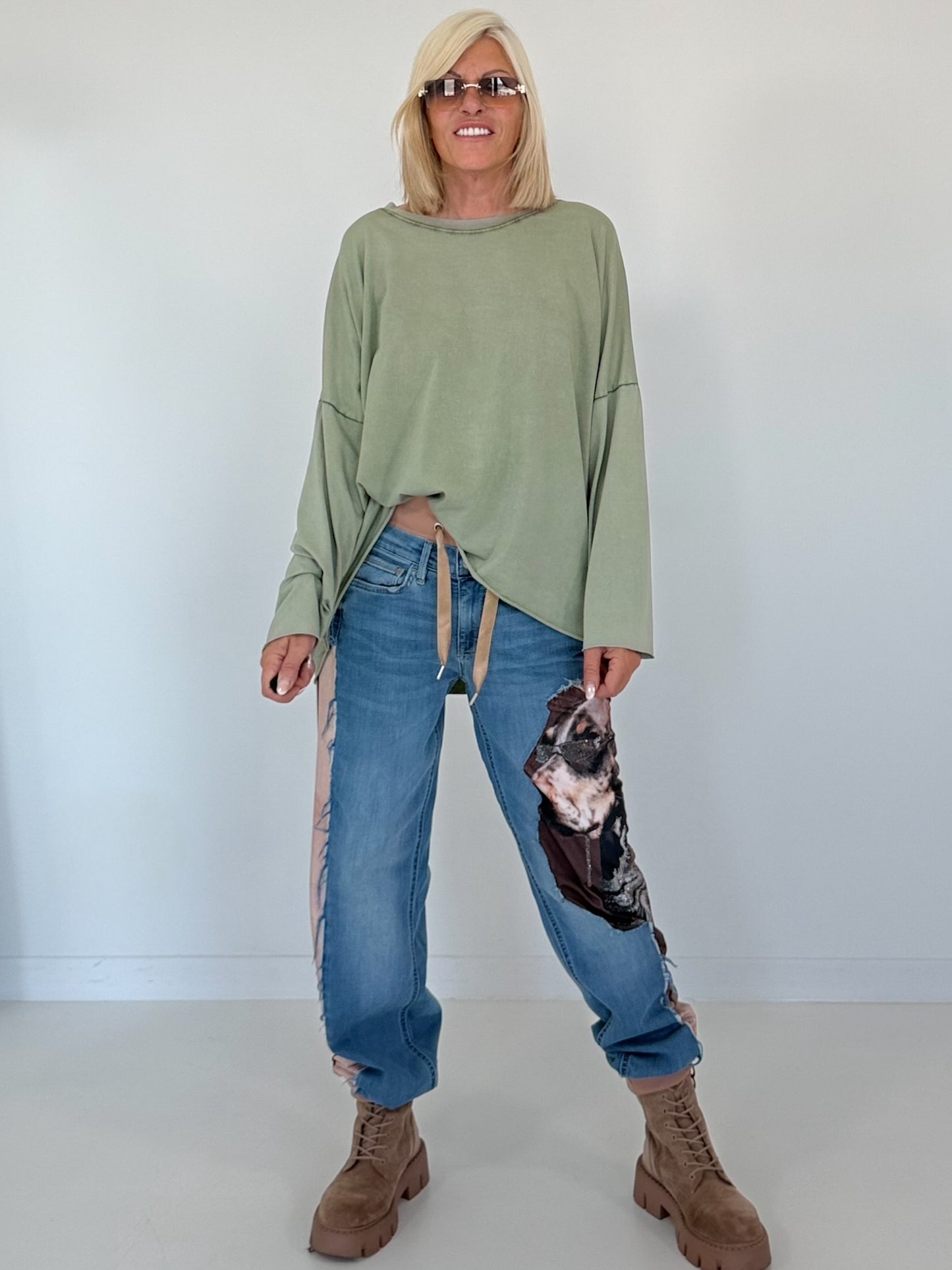 Jogg-Jeans im Used Look Dog - denim