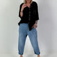 Sequin and crochet detail blouse - black