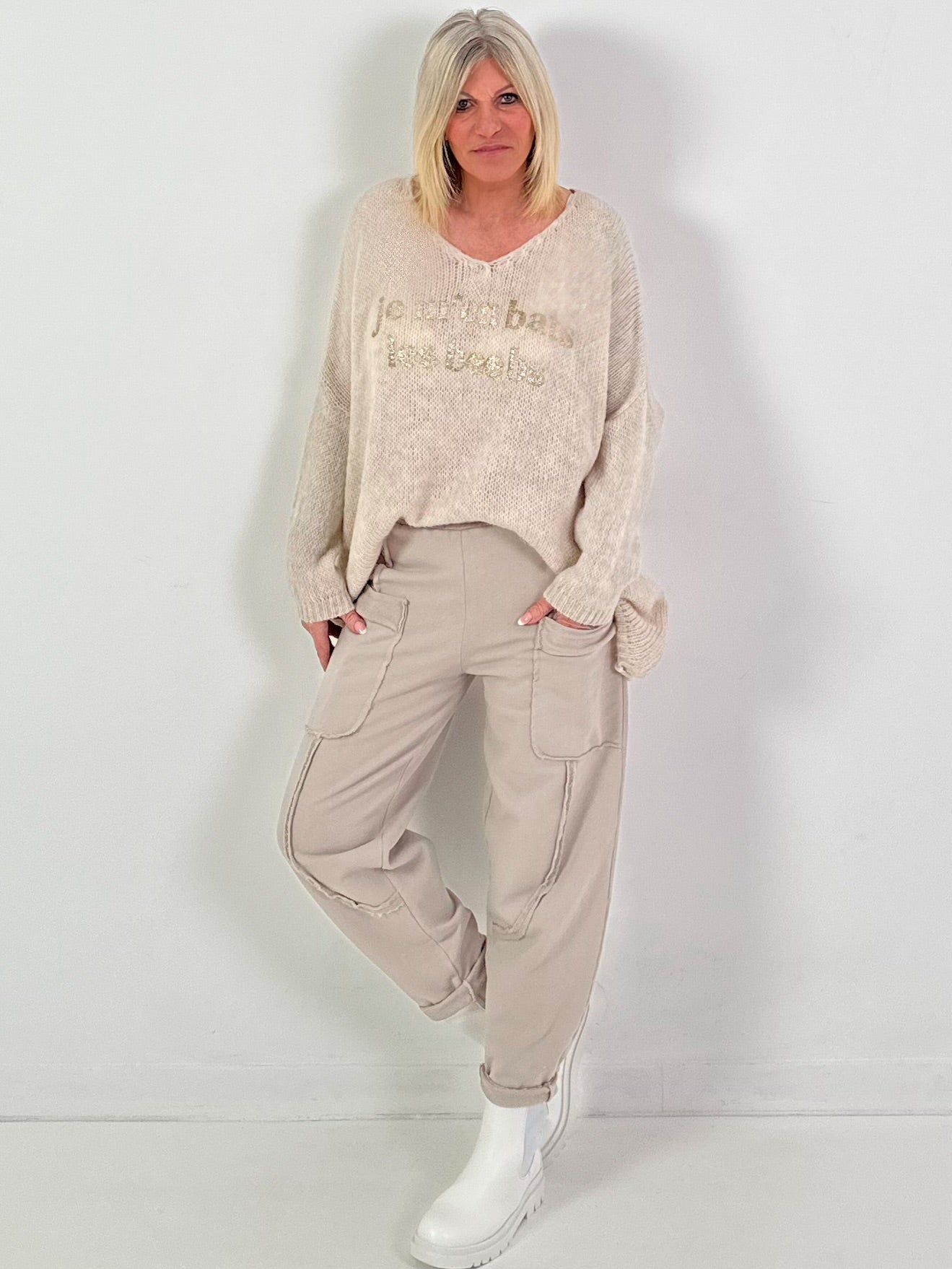 Hose Modell "Urban Pocket Flair" - beige ( lieferbar ab ca. 12.12.25)