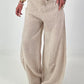 Balloon Linen Trousers - beige