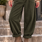 Cordhose mit großen Taschen und Gürtel - oliv ( lieferbar va. ab 03.11.26)