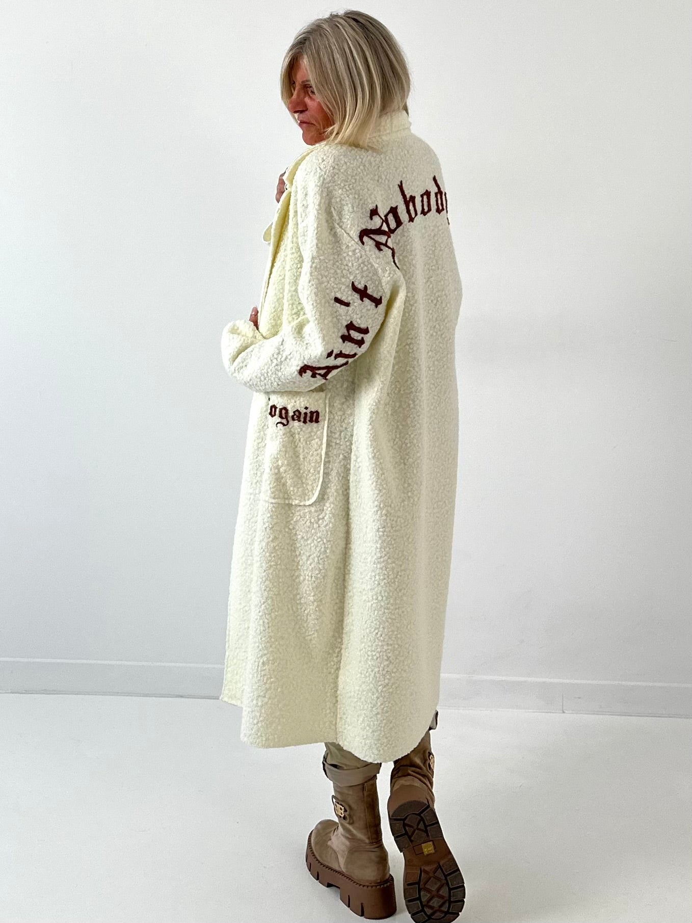 Bouclé jas model "Ecru Edge" - ecru