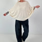 Oversized Pullover mit raffinierten Details - creme