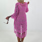 Crochet tunic with pattern - pink