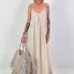 Large crochet bag with lurex - taupe-silver