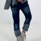 Destroyed Jeans mit aufwendigen Details - denim