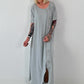 T-Shirt Kleid mit Ösen -grau