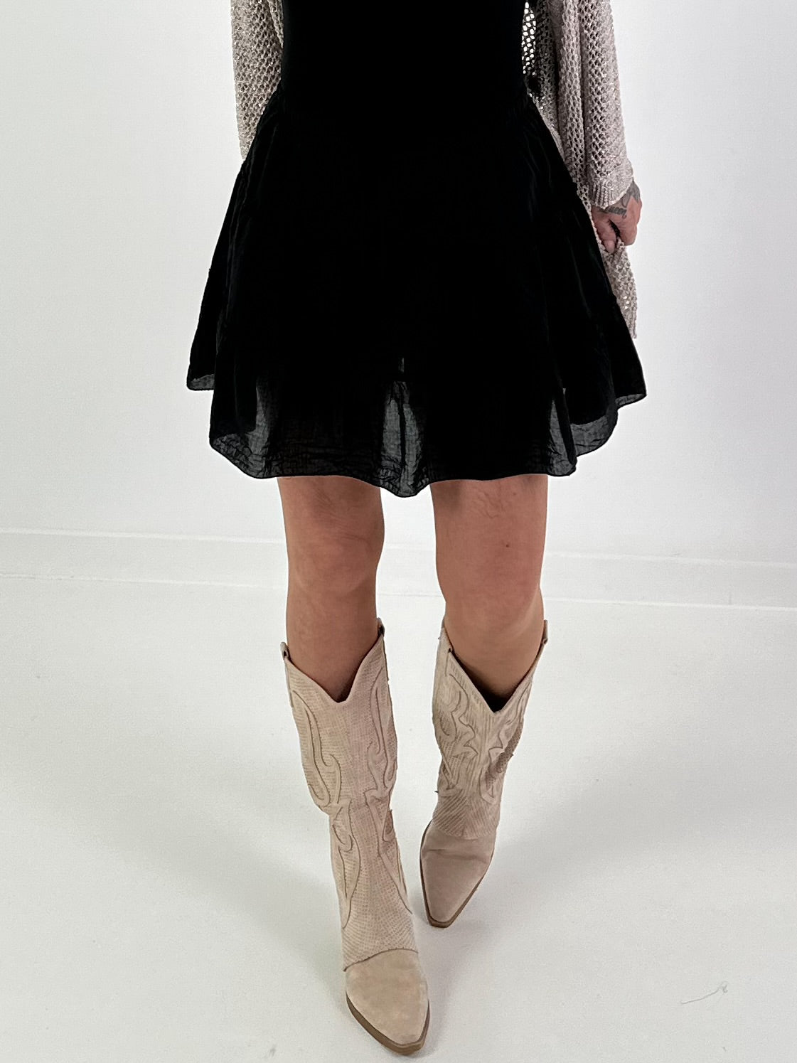 Ruffled skort - black
