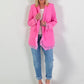 Blazer met kanten details - roze