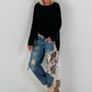 Oversized Shirt stone washed - schwarz