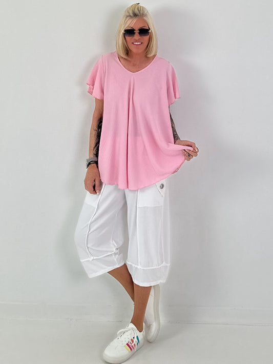 Light Structured T-Shirt - pink