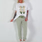 T-Shirt mit Schuhprint - weiss-khaki