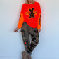 Grobstrickpullover mit Sweatärmeln - neonorange