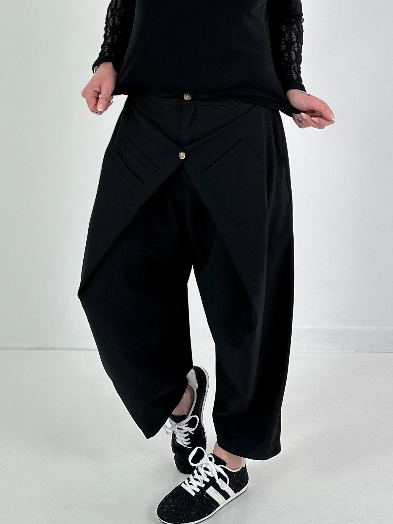 Broek met overknee trui - zwart