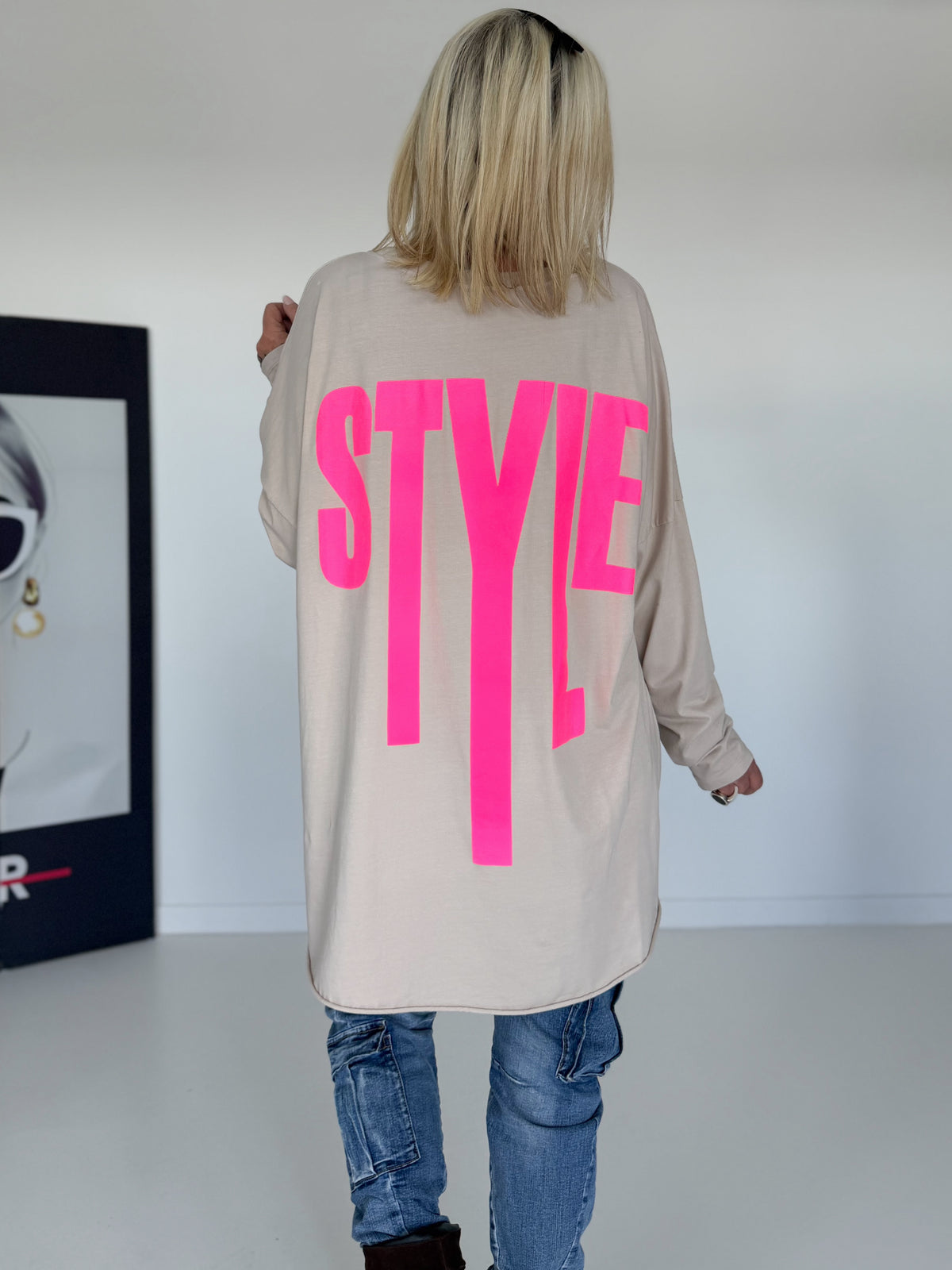 Oversized Shirt Style - beige