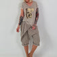 T-Shirt Love mit Leo- und Paillettendetails - taupe