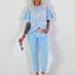 Blusenshirt mit "Puff-Ärmeln" - hellblau