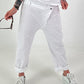 Baggy Hose im Layering Look - weiss