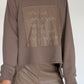 Sweater mit Lederoptik-Elementen - taupe