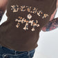 Ripp Tank Top mit Print  - mokka
