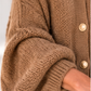 Kuschelige Oversized Strickjacke mit Außennähten - camel