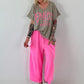 T-Shirt Smile - neon pink