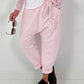 Baggy pants with decorative scarf - pink