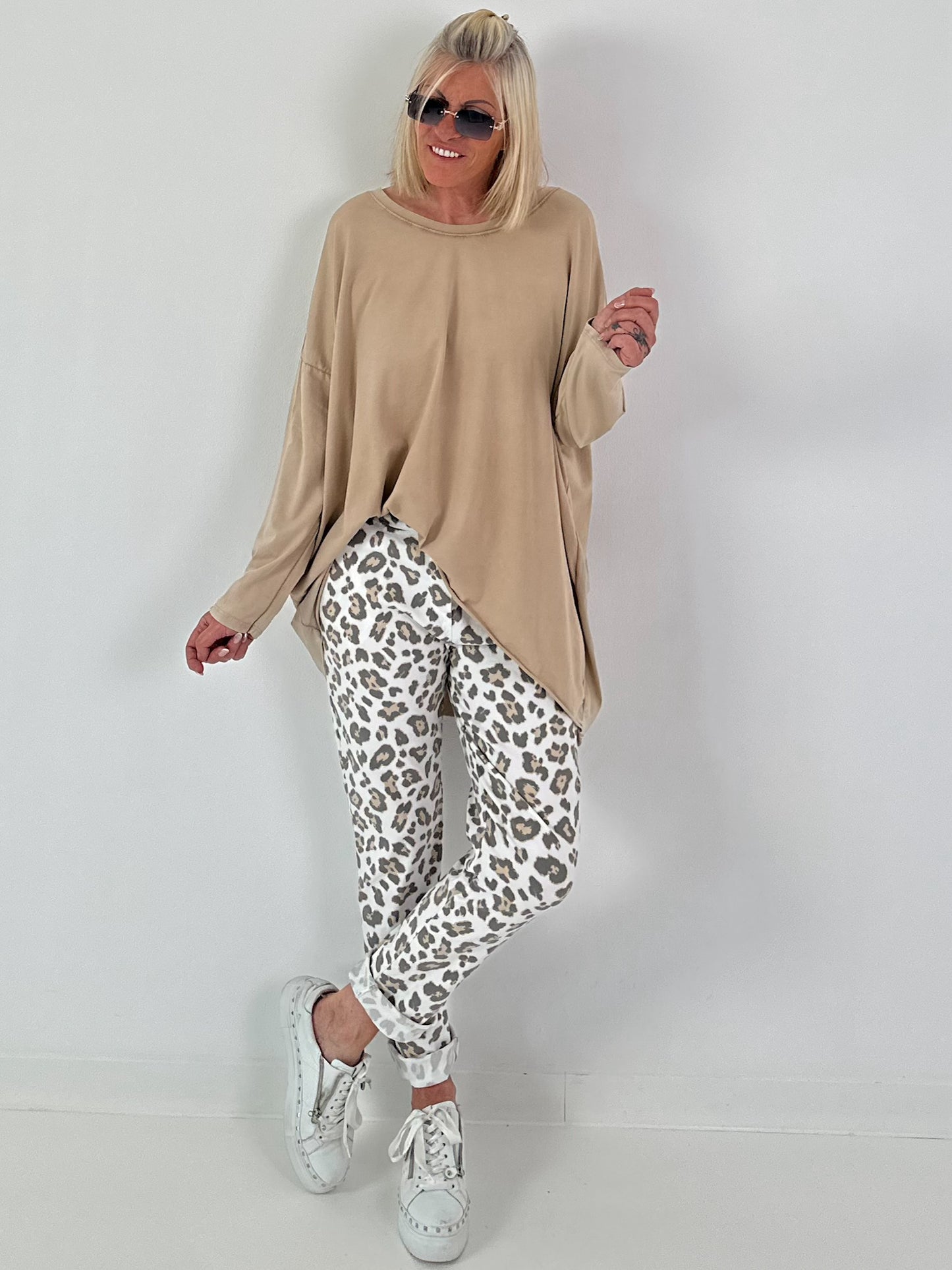 Oversized Shirt stone washed - camel