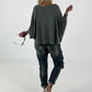 Strick Shirt mit Leo-Print - salbei