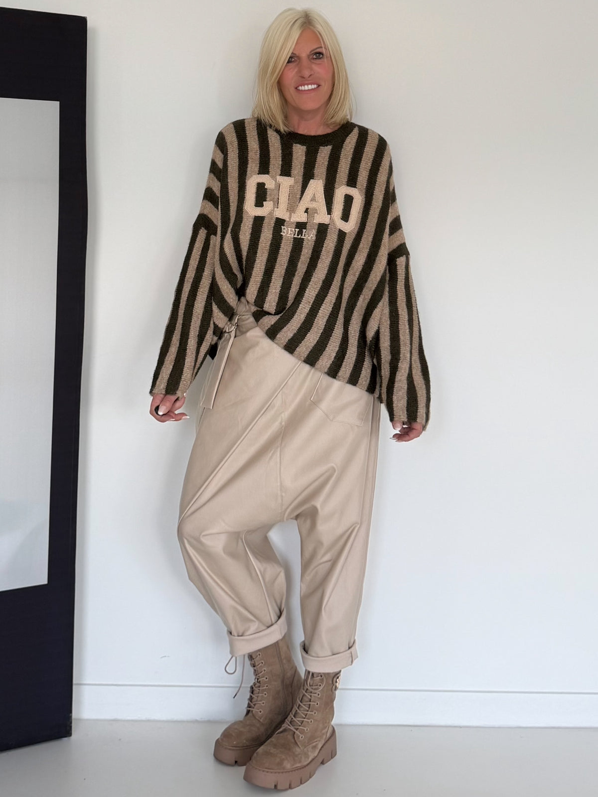 Oversized Pullover Ciao Bella - taupe-oliv