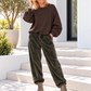 Balloon sweater with ruched sleeves - mocha