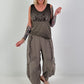 Fine Knit Top with Leopard Patch - chocolate