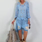 Crochet Tunic with Pattern - light blue