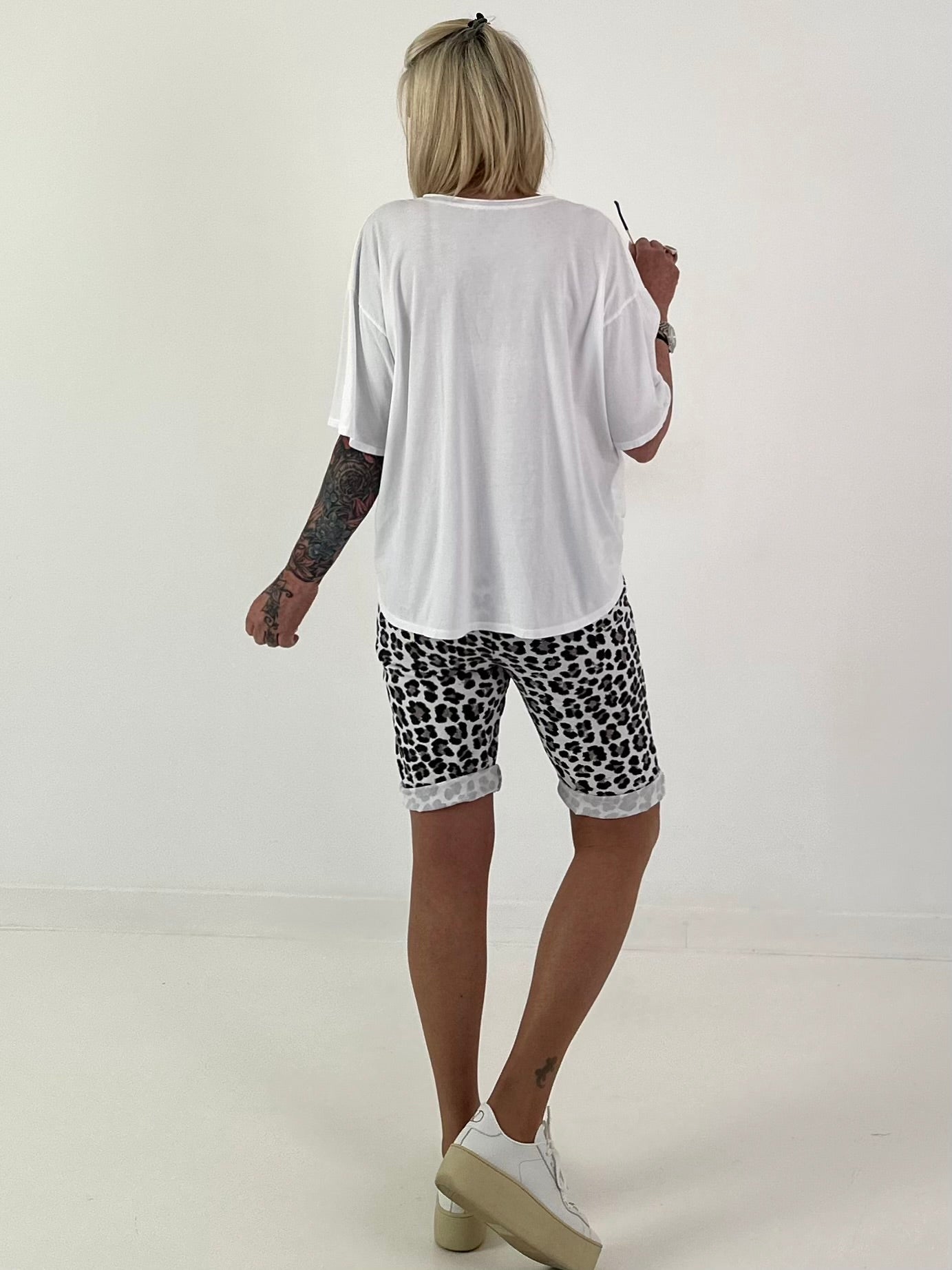 Oversized Shirt Skull - weiss
